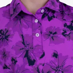 KJUS Girls' Printed Polo S/S Foxglove/Atlanta Blue Clearance