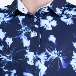 KJUS Girls' Printed Polo S/S Icy Blue/Atlanta Blue Flash Sale