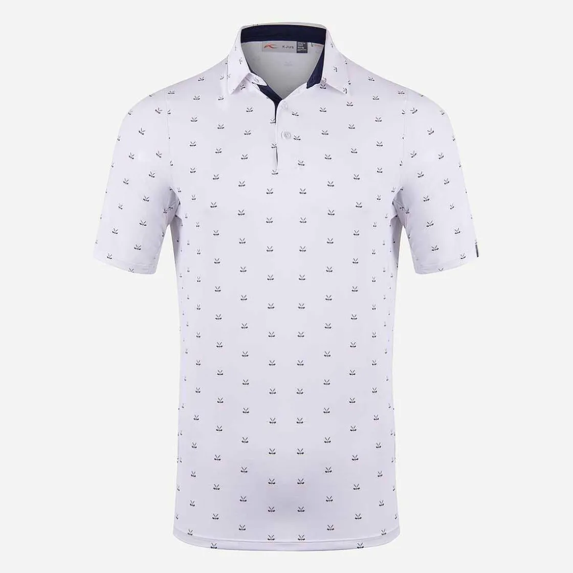KJUS Men'S Golfer Polo S/S White/Dark Dusk Best Sale