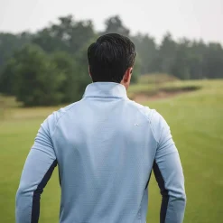 KJUS Men'S Hydraulic Midlayer Half-Zip Blue Fog/Atlanta Blue Store