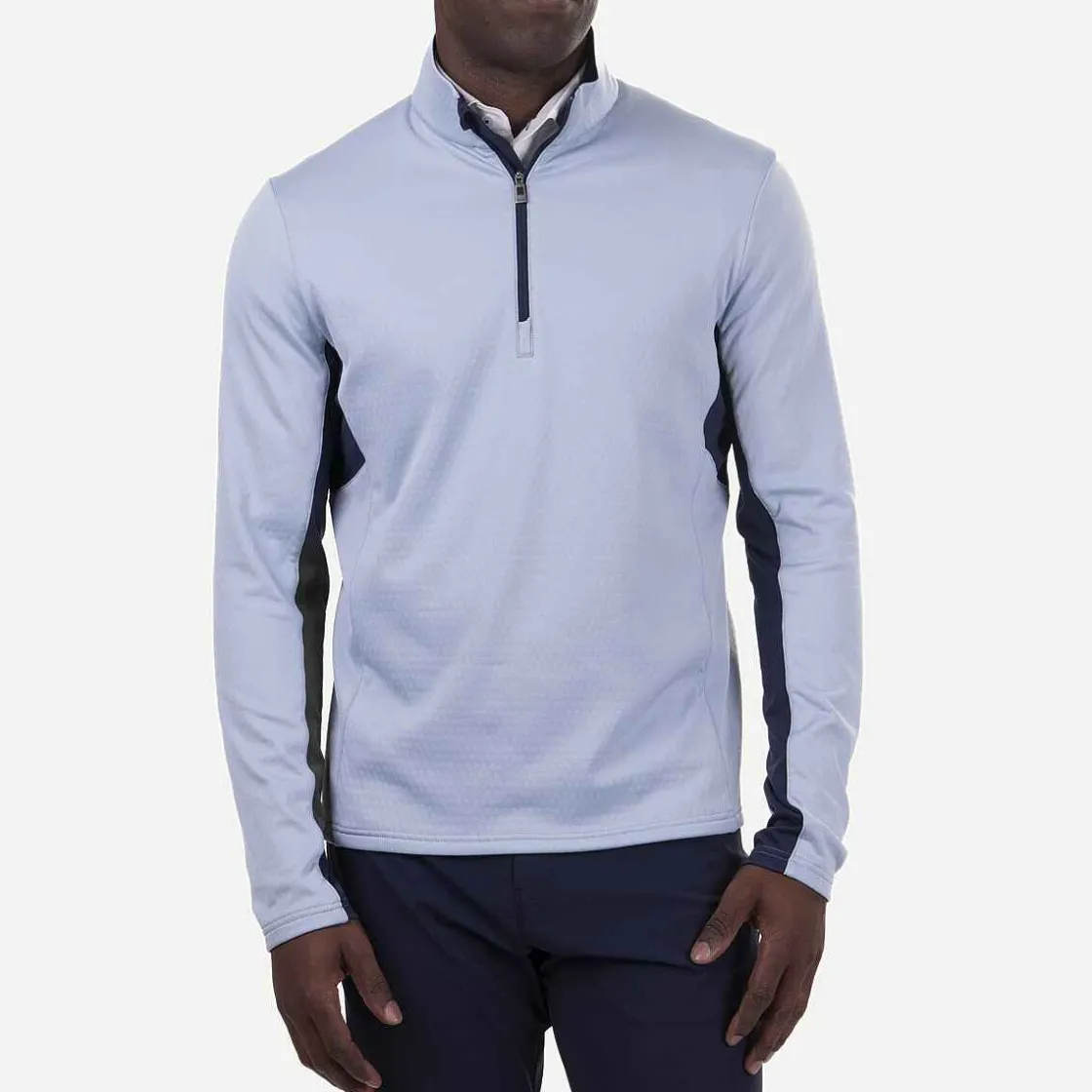 KJUS Men'S Hydraulic Midlayer Half-Zip Blue Fog/Atlanta Blue Store