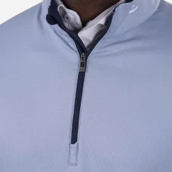 KJUS Men'S Hydraulic Midlayer Half-Zip Blue Fog/Atlanta Blue Store