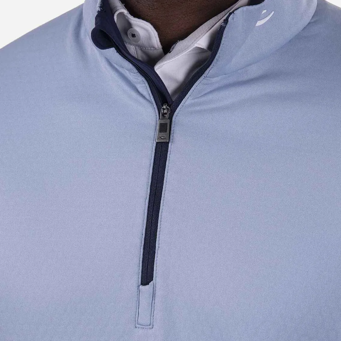 KJUS Men'S Hydraulic Midlayer Half-Zip Blue Fog/Atlanta Blue Store