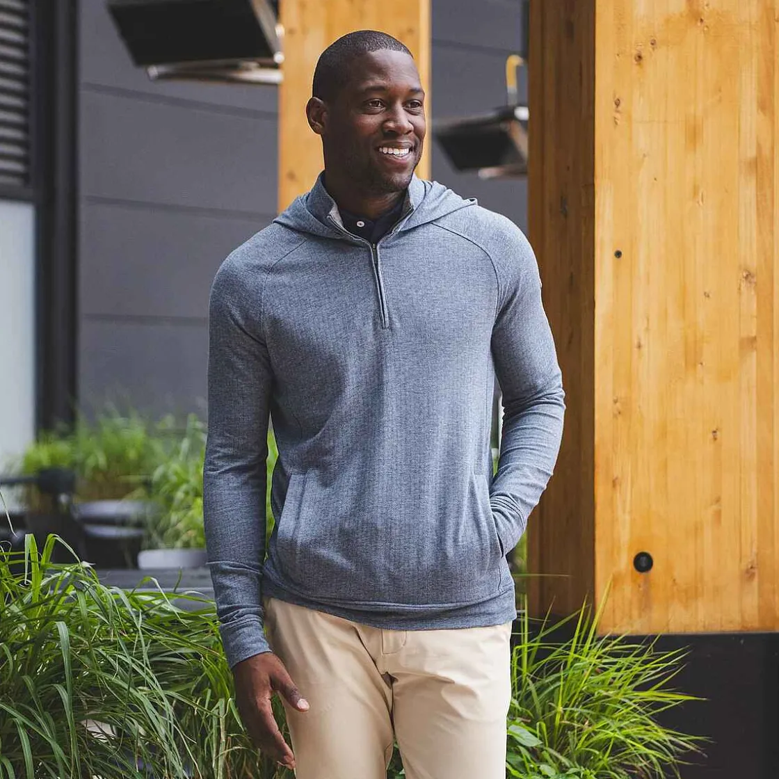 KJUS Men'S Inverness Hoodie Steel Blue/Steel Grey Fashion