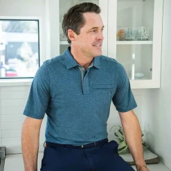 KJUS Men'S Inverness Polo S/S Steel Blue Online