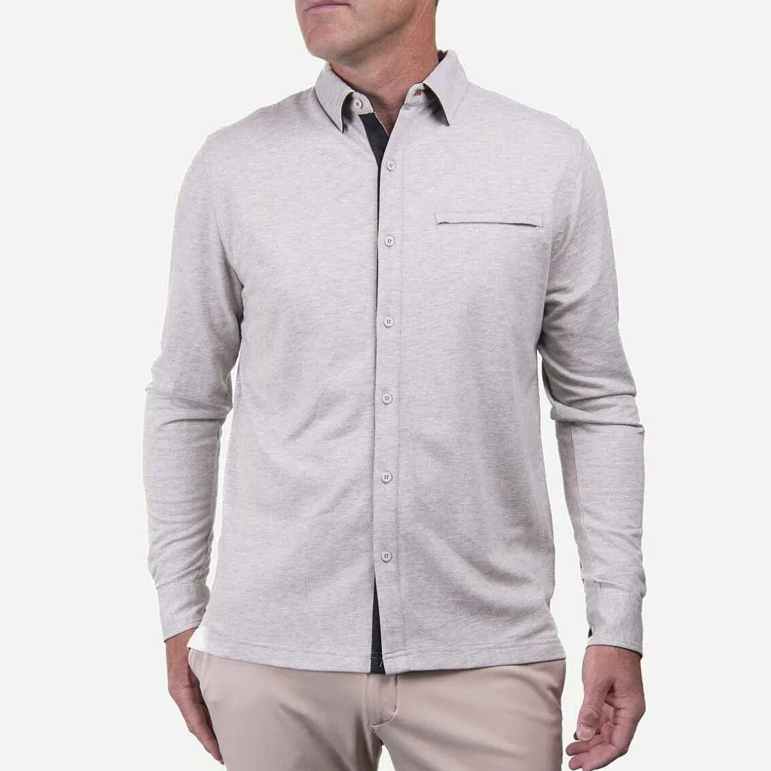 KJUS Men'S Inverness Texture Shirt Cream/Alloy Hot