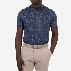 KJUS Men'S Lance Printed Polo S/S Atlanta Blue/Steel Blue Cheap