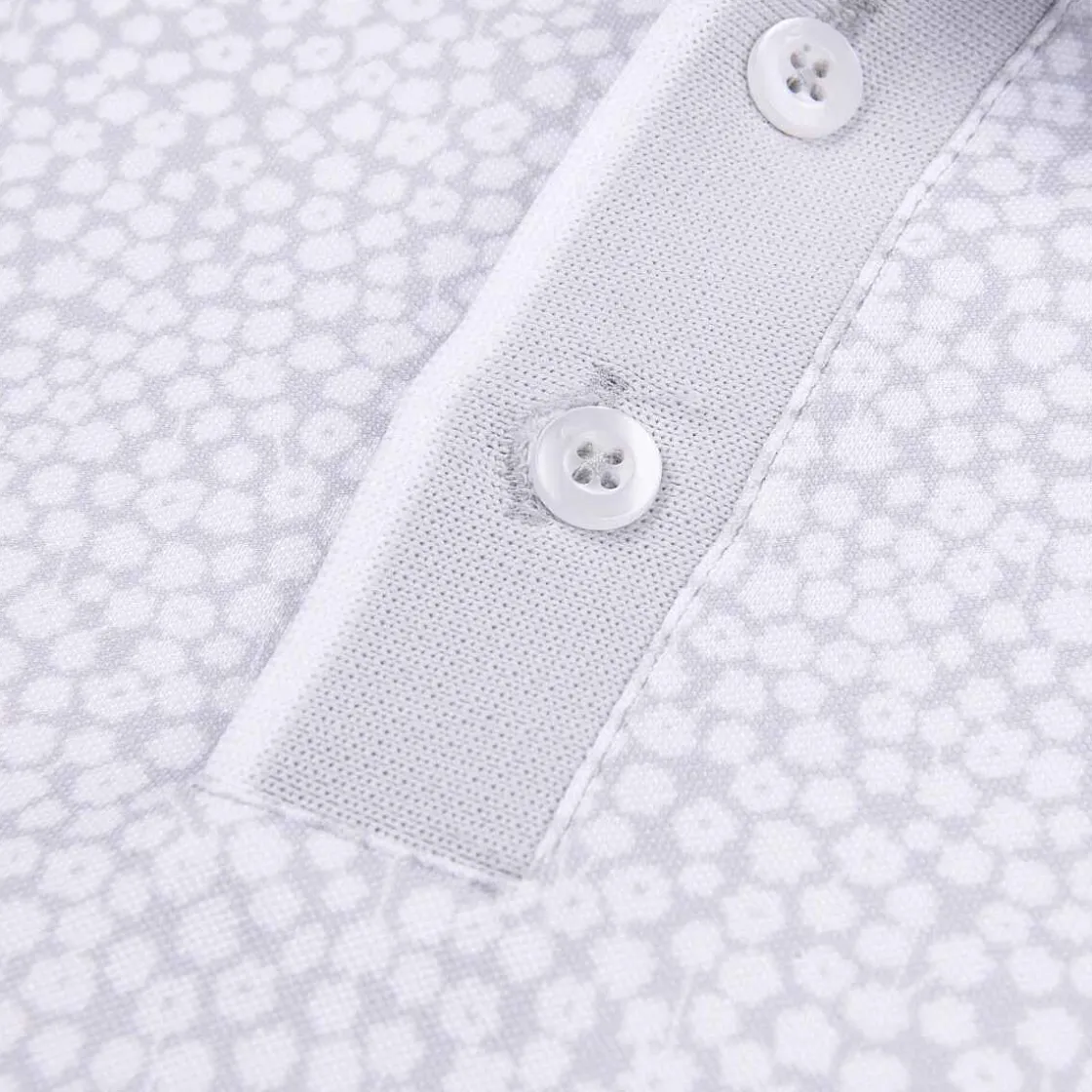KJUS Men'S Lance Printed Polo S/S Alloy/White New