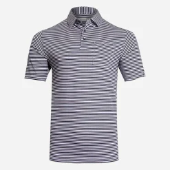 KJUS Men'S Lee Stripe Polo S/S White/Atlanta Blue Store