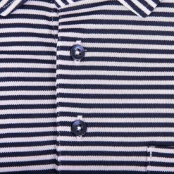 KJUS Men'S Lee Stripe Polo S/S White/Atlanta Blue Store