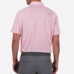 KJUS Men'S Soren Melange Stripe Polo S/S Pink Salt/White Outlet