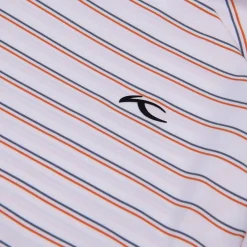 KJUS Men'S Soren Multi Stripe Polo S/S White/Kjus Orange Flash Sale
