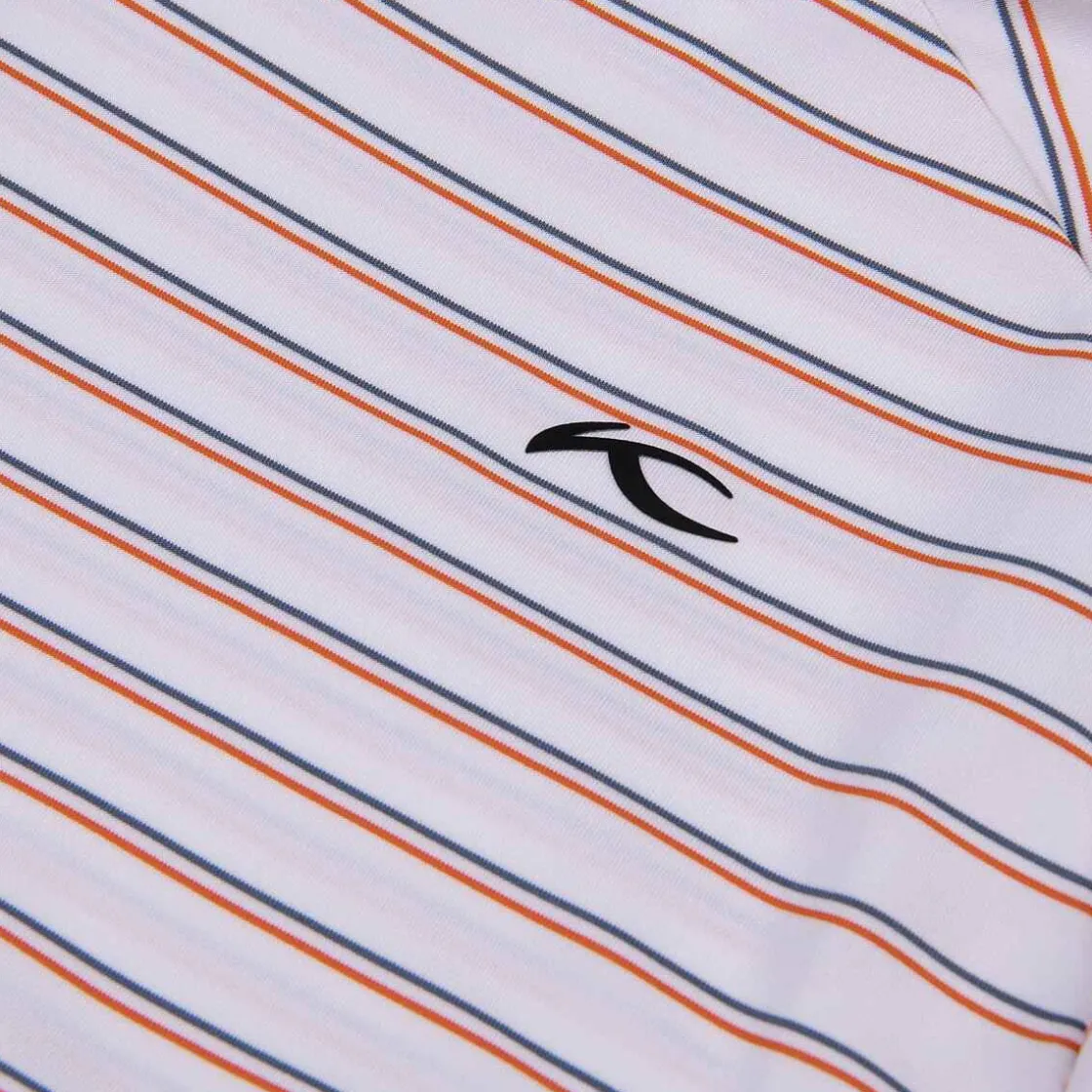 KJUS Men'S Soren Multi Stripe Polo S/S White/Kjus Orange Flash Sale