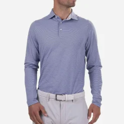 KJUS Men'S Soren Stripe Polo L/S Mykonos/Alloy Best Sale