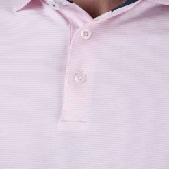KJUS Men'S Soren Stripe Polo S/S Pink Salt/White Best