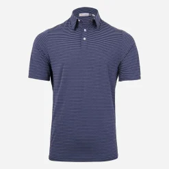 KJUS Men'S Twill Stripe Polo S/S Atlanta Blue Cheap