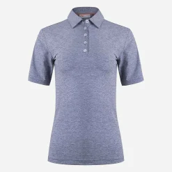 KJUS Women'S Ally Cooling Polo S/S Steel Blue Melange Hot