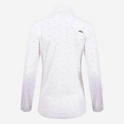 KJUS Women'S Dana Printed Polo L/S White/Kjus Orange New