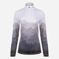 KJUS Women'S Motion Print Half-Zip White/Iron New