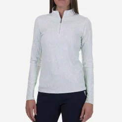 KJUS Women'S Sunshine Printed Half-Zip Cucumber Ice/White Outlet