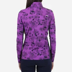 KJUS Women'S Sunshine Printed Half-Zip Foxglove/Atlanta Blue Cheap